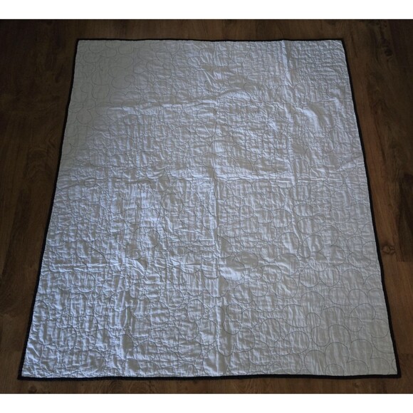 Handmade Quilt Fence Rail Design Flower Top Stitch 45x55 Lap Throw Blanket Vtg - Picture 6 of 8